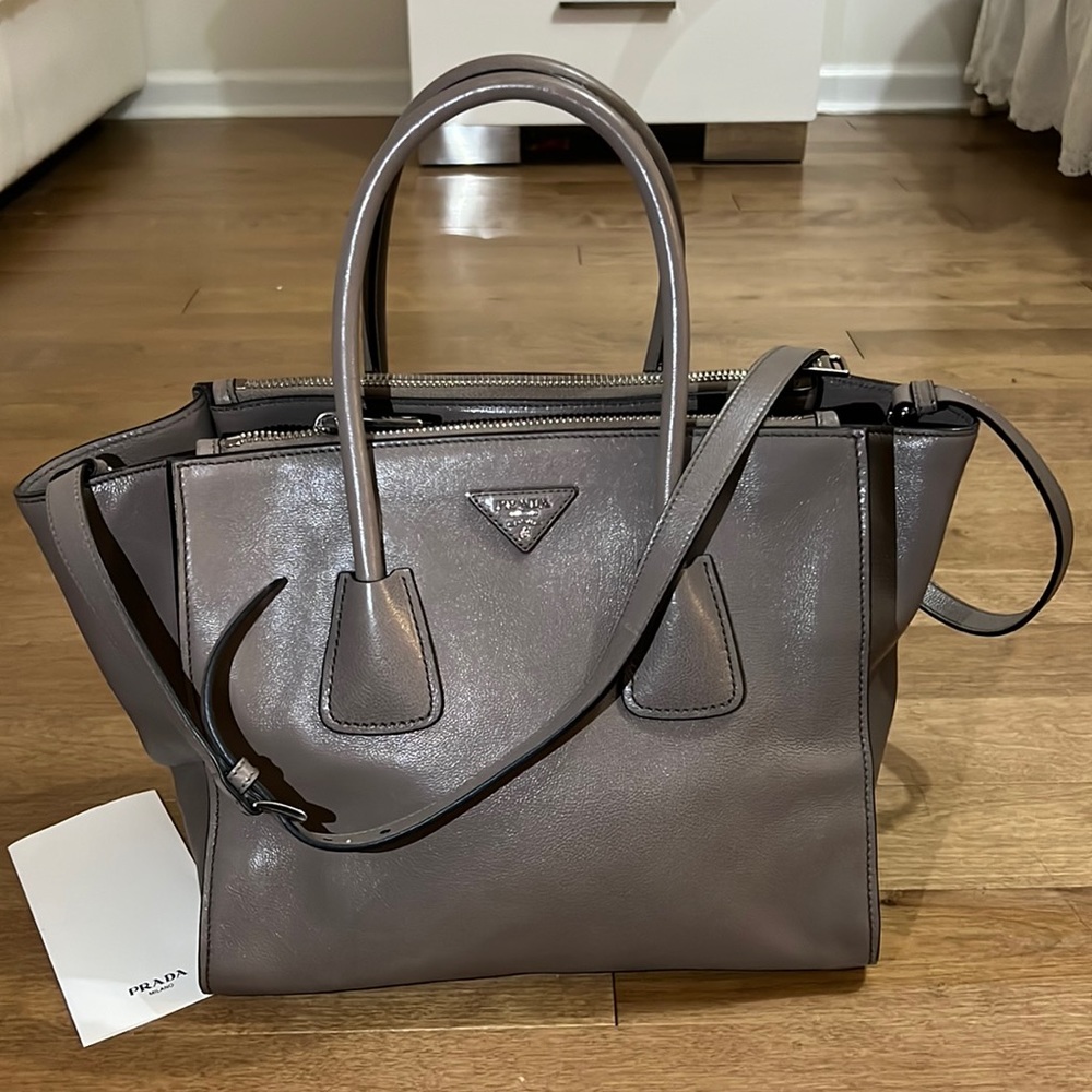 Prada Twin Pocket Tote Glace Calf Medium